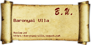 Baronyai Ulla névjegykártya